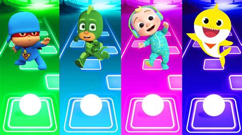 Pocoyo Vs Gekko Pj Masks Vs Cocomelon Vs Baby Shark Tiles Hop Edm