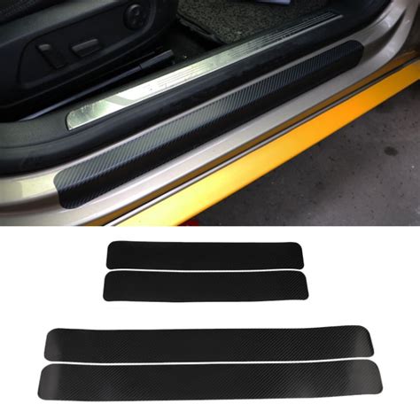 Sets Car Threshold Carbon Fiber Sticker Car Door Scratch Strip Anti