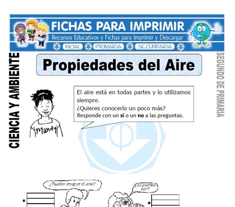 Propiedades Del Aire Para Segundo De Primaria Fichas Para Imprimir