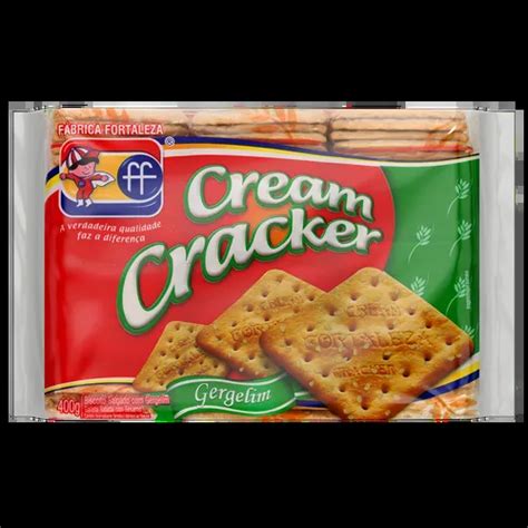 Biscoito Cream Cracker Gergelim Fortaleza Pacote 400g