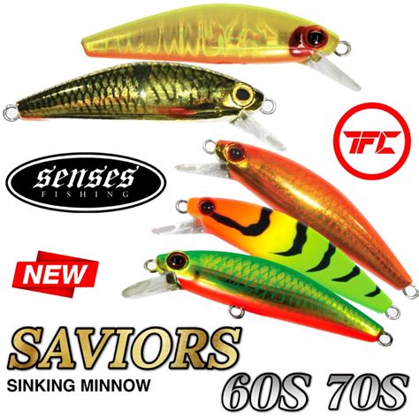 SENSES SAVIORS 60S 70S Sinking Minnow Lure Baits 6cm 7cm 60mm 70mm