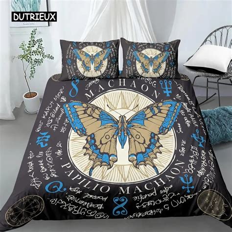 Boho Butterfly Duvet Cover Set Sun And Moon Hippie Soft King Size