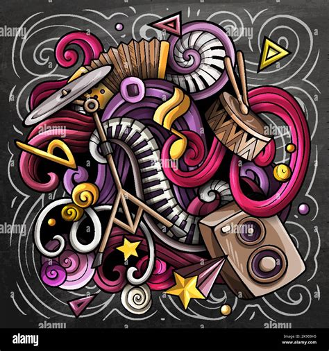 Music Hand Drawn Vector Doodles Illustration Musical Poster Design