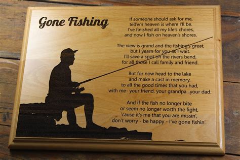 Gone Fishing In Heaven Memorial Plaque Tribute To Grandpa Etsy