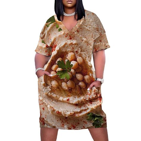 Hummus Loose Pocket Dress Women"s long dress dress summer 2025 women