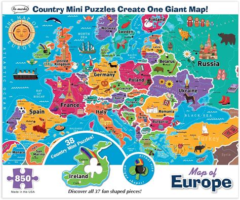 Re Marks Map Of Europe 850 Piece Jigsaw Puzzle With Mini Poster And