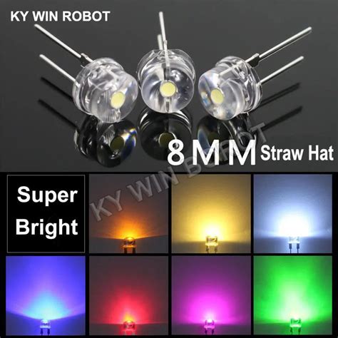 Pcs Mm Straw Hat Led Diode Ultra Bright White W W W F