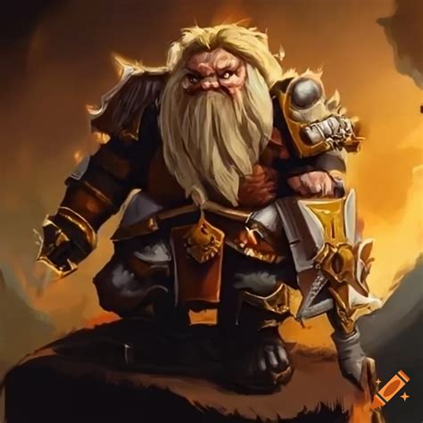 Dwarf Male Warrior With Warhammer Blond Hair And Blue Eyes On Craiyon