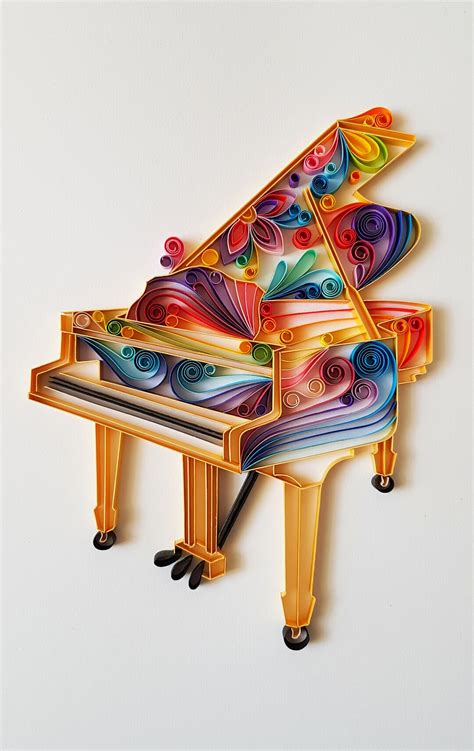 Piano Paper Art, Piano Artwork, Gift for Musician, Piano Wall Art ...