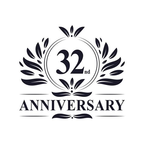 32nd Anniversary celebration, luxurious 32 years Anniversary logo design. 8714838 Vector Art at ...