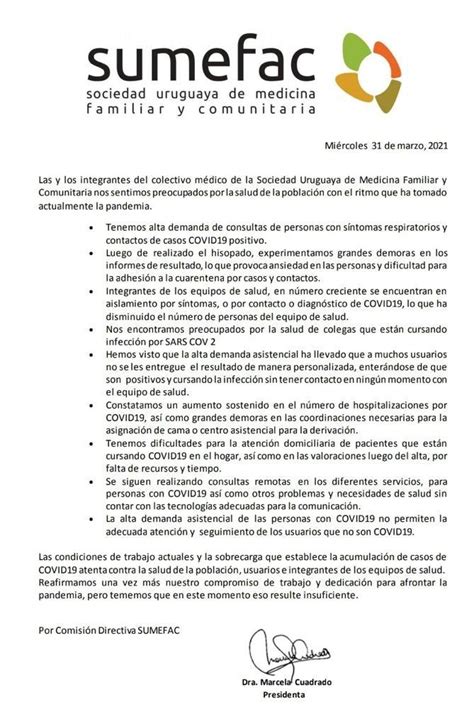 Comunicado Sumefac Recibimos Y Publicamos