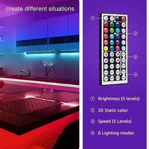 Tira LED Con Control Remoto Infrarrojo De 44 Teclas Control Remoto