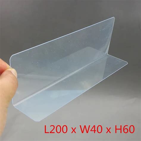 200x40x60mm Plastic Pvc Thick 08mm Clear Storage Rack Shelf Dividers