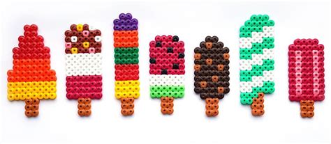 Popsicle Ice Lolly Fuse Bead Template Hama Perler Pyssla Etsy Canada