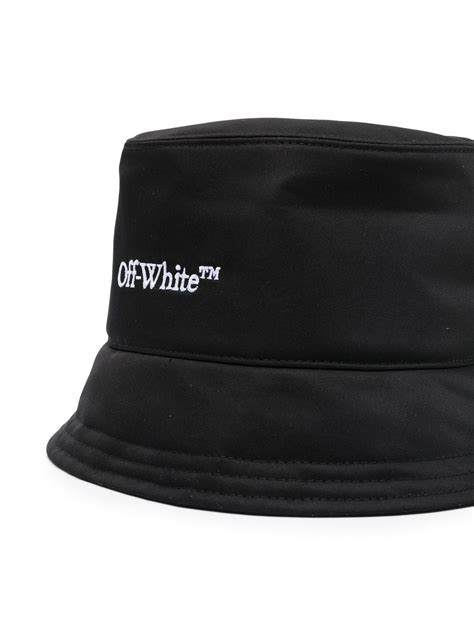 Off White Bookish Embroidered Logo Bucket Hat Farfetch