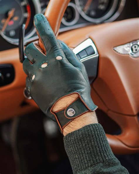 Authentic Race Mk2 Leather Driving Gloves British Greencognac