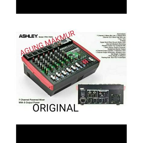 Jual Power Mixer Ashley PRX 7000S Original 7 Channel Bluetooth USB