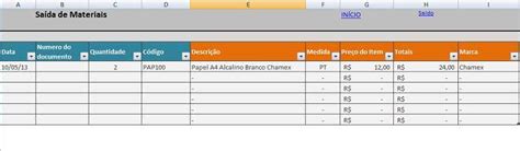 Planilha De Controle De Materiais Planilhas Excel Gr Tis