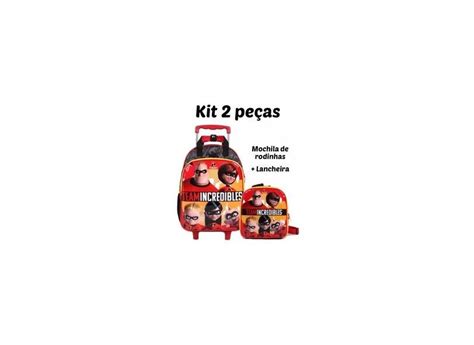 Kit Mochila De Rodinhas Lancheira Os Incríveis Dermiwil o Melhor