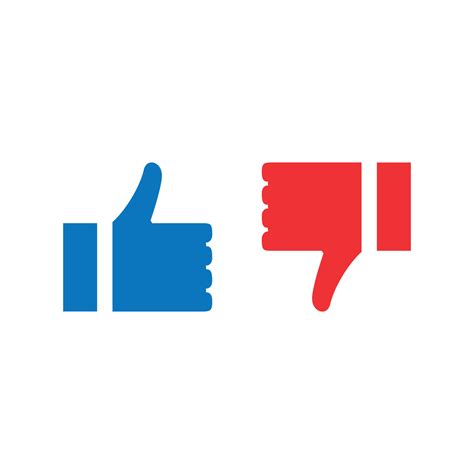 Thumbs Up Thumbs Down Icon Vector Isolated On Blank Backround 8134236