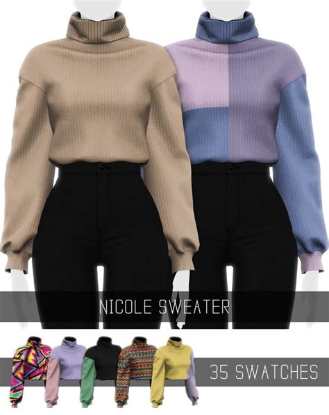 NICOLE SWEATER SIMPLICIATY In 2024 Sims 4 Clothing Sims 4 Mods