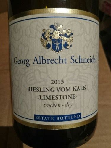 Georg Albrecht Schneider Riesling Vom Kalk Limestone Trocken Dry