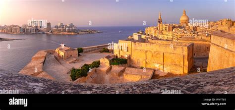 Valletta Skyline at sunset, Malta Stock Photo - Alamy