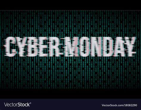 Cyber Monday Glitch Effect Label Royalty Free Vector Image