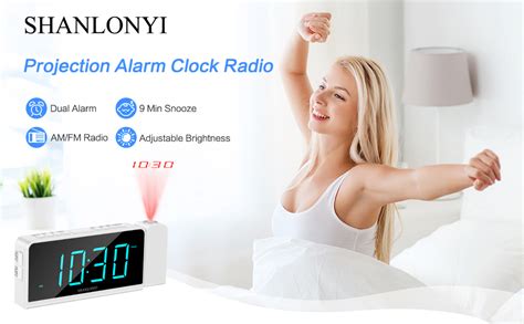 Shanlonyi Projection Alarm Clock With Amfm Radio 180°projector 7