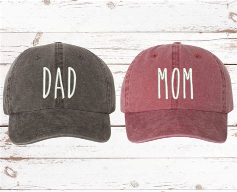 Mom Dad EMBROIDERED Dad Hat Pigment Dyed Unstructured Etsy