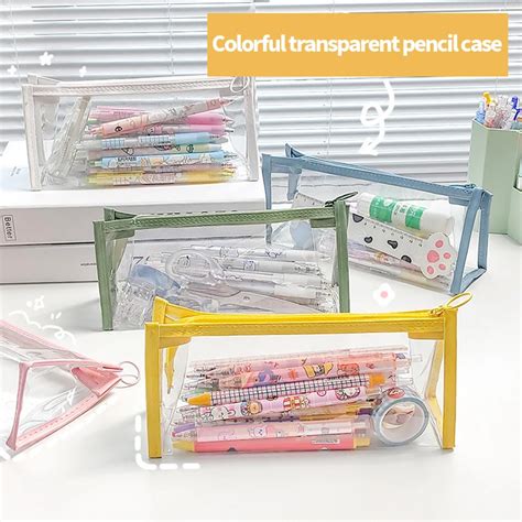 Trousse Stylo Trousse Crayons Transparente En Pvc Bo Te De Support