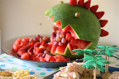 Watermelon Carving Dinosaur Party Food Watermelon Shark