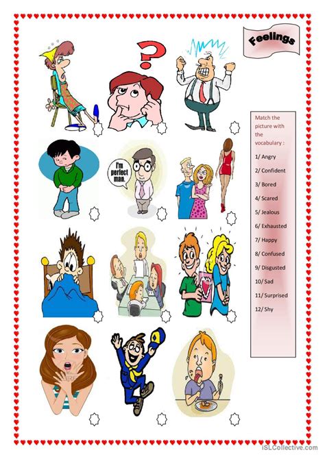 Feelings Picture Description Français Fle Fiches Pedagogiques Pdf And Doc