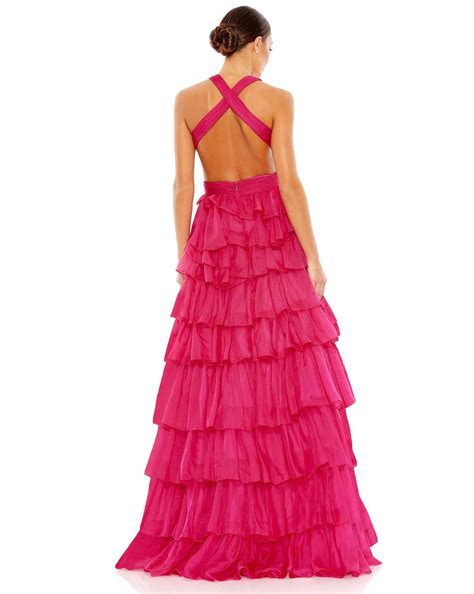 Fuchsia Mac Duggal 67988 Long Halter Prom Ball Gown For 199 0 The