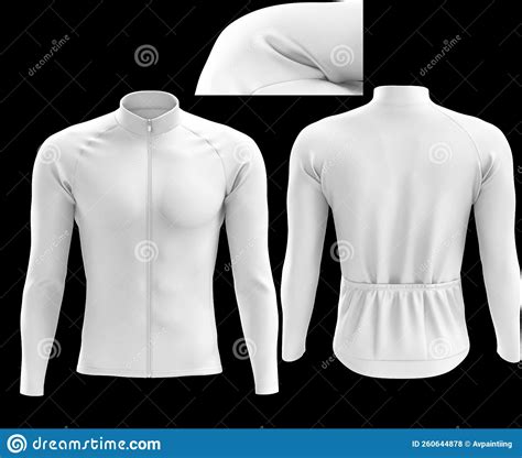 White Color Isolation Cyclist Long Sleeve T Shirt 3d Mockup Template On