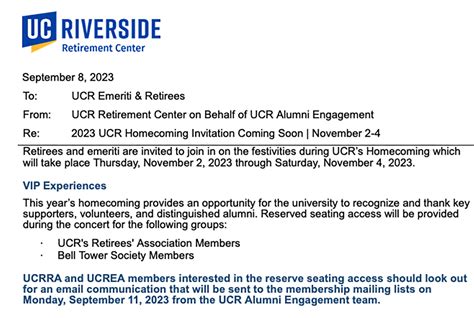 UCREA/RA Welcome | UCR Retirement Center