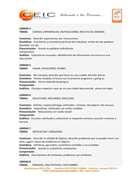 Ficha Tecnica Ingl S Avanzado Pdf