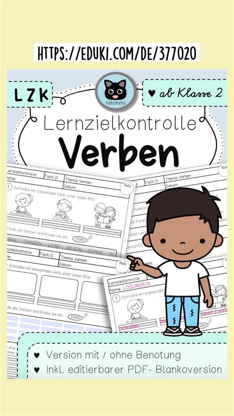 Lernzielkontrolle Verben Ab Klasse Student Evaluation Tools Verb