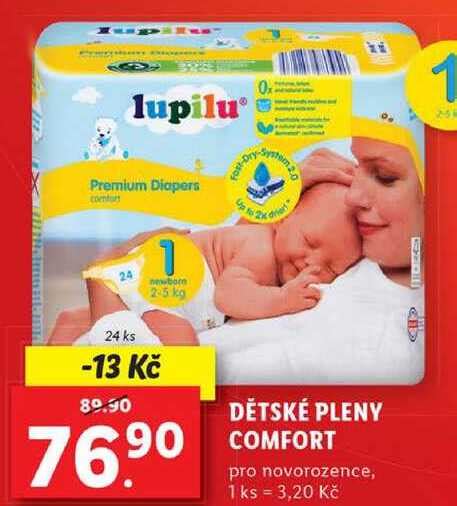 Sleva DĚTSKÉ PLENY COMFORT DĚTSKÉ PLENY COMFORT 24 ks Lidl