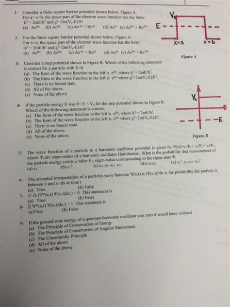 Solved Consider A Finite Square Barrier Potential Shown