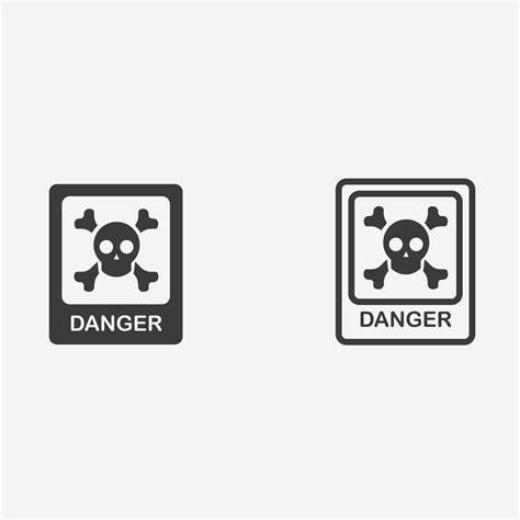 Skull Skeleton Icon Vector Set Danger Attention Symbol Sign 13923392