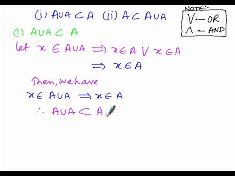 Algebra Proofs Laws Of Set Operations Idempotent Laws Youtube