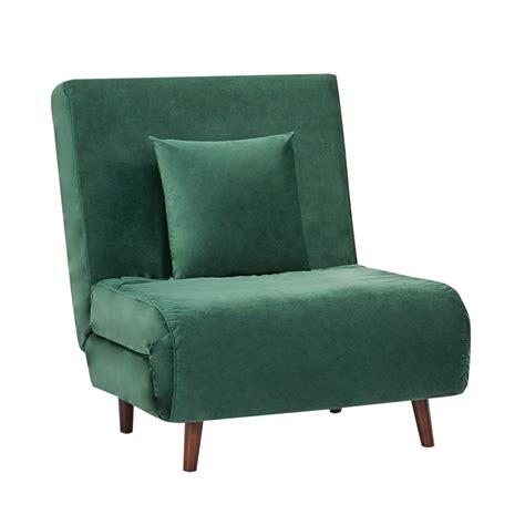 Fauteuil convertible lit 1 place en velours Adron - Drawer