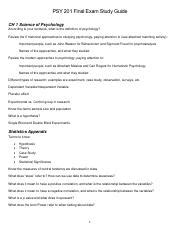 Psy Final Exam Study Guide Sp Pdf Psy Final Exam Study