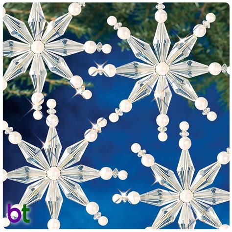 Faceted Snowflakes Holiday Ornament Kit Beaded Snowflakes Ornament