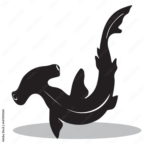 Hammerhead shark Silhouette, cute Hammerhead shark Vector Silhouette ...