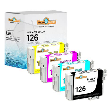 Remanufactured Ink Cartridge For Epson T126 Series Hy 4pk Bcmy