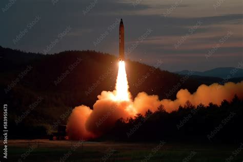 Intercontinental ballistic Missile launch, war, ICBM missile ...