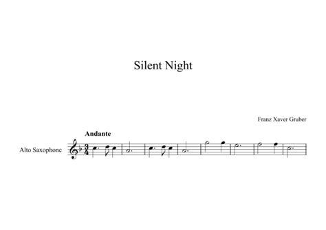 Silent Night Franz Xaver Gruber Alto Sax Arr Digital Book Music