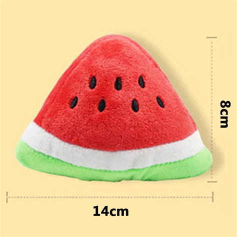 Pet Chew Squeaker Squeaky Plush And Cotton Triangleball Watermelon